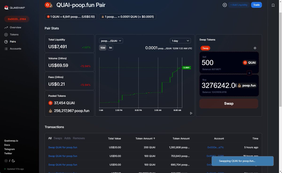 cccriver's tweet image. $Poop已经上线Quaiswap，你们还在等什么？
$Poop is now live on Quaiswap, what are you waiting for?
0x00209724fc4f6e8b69a38c1475e6e9cd9d990164
quaiscan.io/tx/0x0023003b8…
@hashcoin0 @0xalank @BleemAI 
#EnergyDollar The ticker is $QUAI