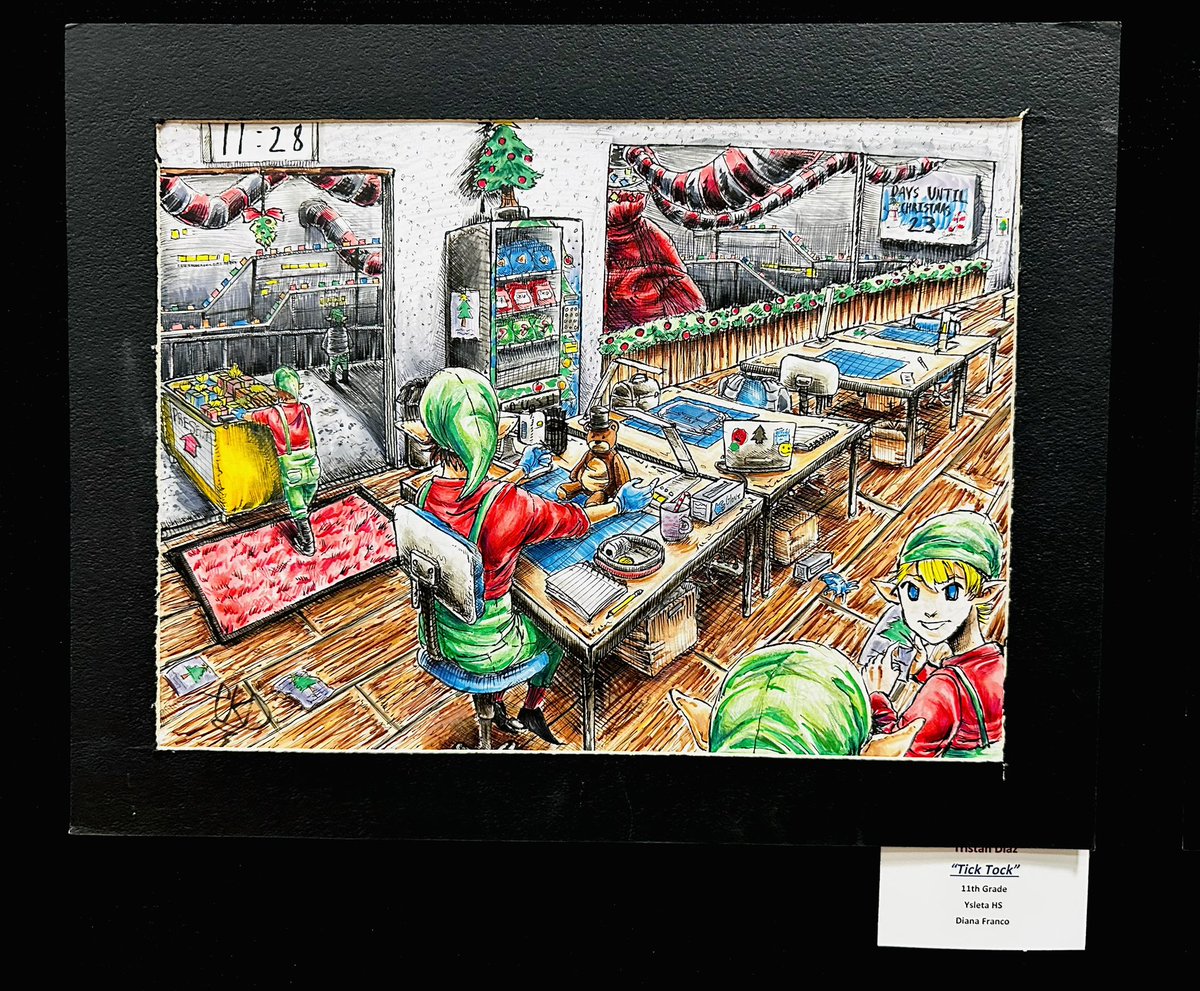 AmeliaGarcia__'s tweet photo. Congratulations to Tristan Diaz whose “Christmas Around the World” entry is the winner of the Superintendent’s Award! This Ysleta High School student artwork was chosen as the artwork for this year’s @YsletaISD holiday greeting card.  #ONETribe https://t.co/XA7QH1nWbl