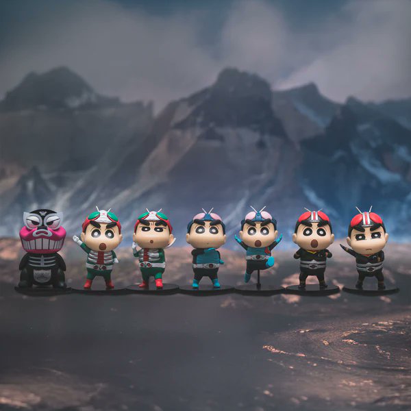 dgsquaredhk's tweet photo. 💥Shin-chan x Kamen Rider💥Blind Box

Shin-chan leaps into action with 6 unique costumes, each in 3 colours and poses. But the real thrill is hunting down the hidden Waniyama-san mascot. Do you have the courage to ride with the Devil?

#crayonshinchan #KamenRider #dgsquared https://t.co/DqzVxblcXU