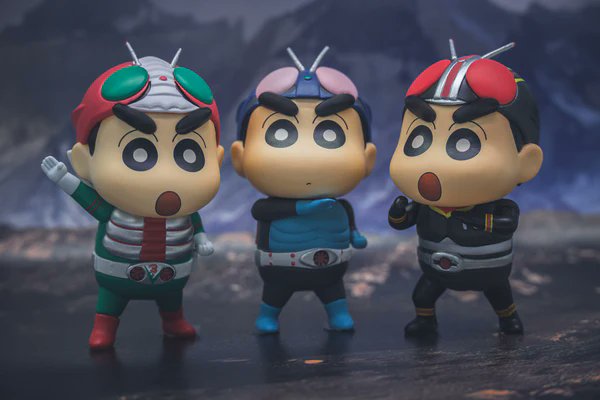 dgsquaredhk's tweet photo. 💥Shin-chan x Kamen Rider💥Blind Box

Shin-chan leaps into action with 6 unique costumes, each in 3 colours and poses. But the real thrill is hunting down the hidden Waniyama-san mascot. Do you have the courage to ride with the Devil?

#crayonshinchan #KamenRider #dgsquared https://t.co/DqzVxblcXU