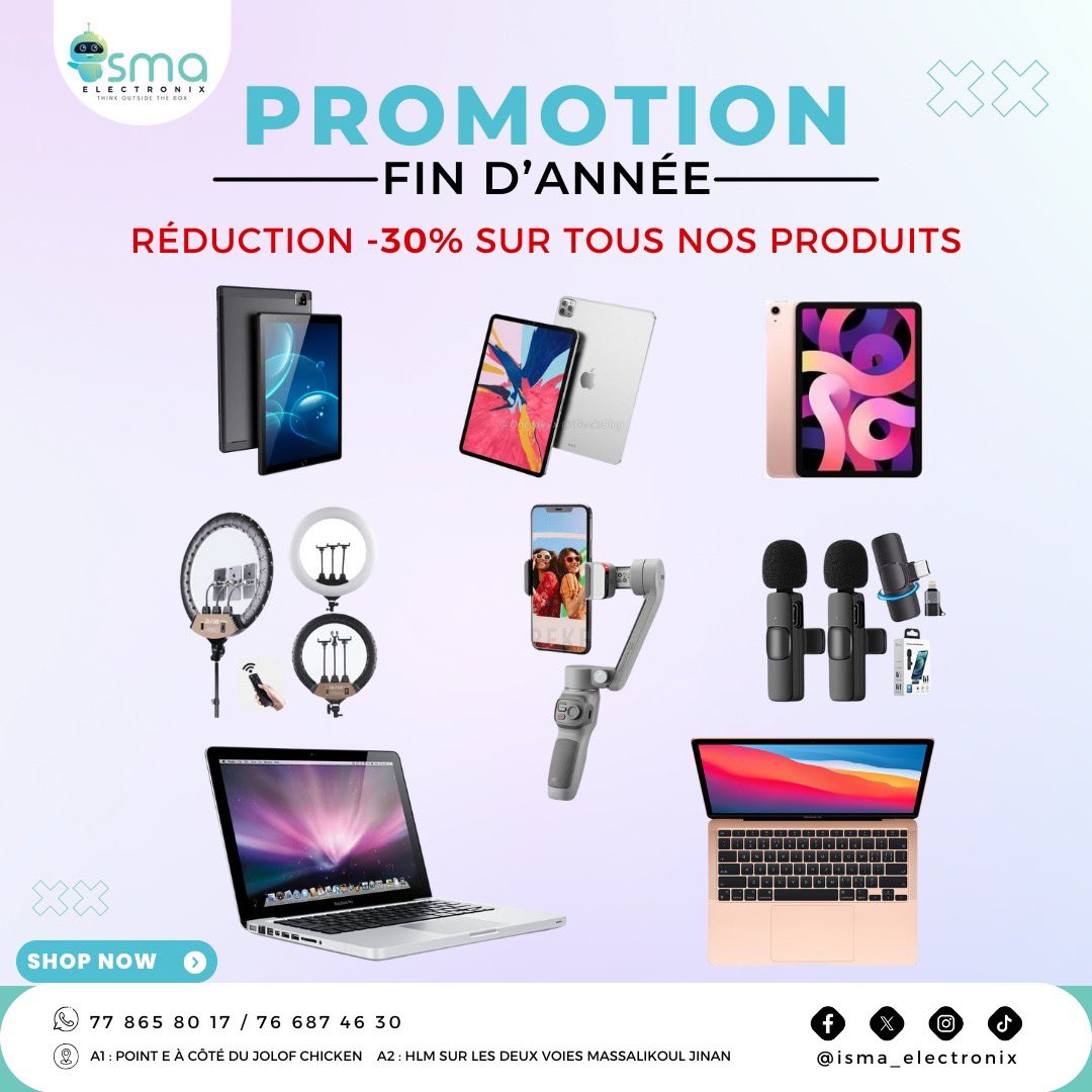 ismaelectronics's tweet photo. du 04 DECEMBRE AU 05 janvier 
Lou ngein Am am Telephone ! 

Offrez vous vos meilleurs gadgets avec des prix tres reduits.

🦋Telephones 
🦋Airpods 
🦋Tablettes
🦋Ordinateurs 
🦋Pilote OSMO mobile 
🦋Micros 🎤 
🦋Apple WATCH 
#promodecembre
Garantie sur facture 🤟🏾#fypシviral https://t.co/dF5nQ26Pb8