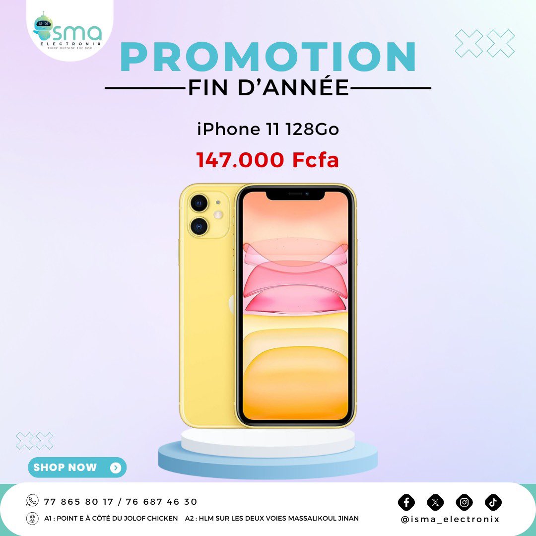 ismaelectronics's tweet photo. du 04 DECEMBRE AU 05 janvier 
Lou ngein Am am Telephone ! 

Offrez vous vos meilleurs gadgets avec des prix tres reduits.

🦋Telephones 
🦋Airpods 
🦋Tablettes
🦋Ordinateurs 
🦋Pilote OSMO mobile 
🦋Micros 🎤 
🦋Apple WATCH 
#promodecembre
Garantie sur facture 🤟🏾#fypシviral https://t.co/dF5nQ26Pb8