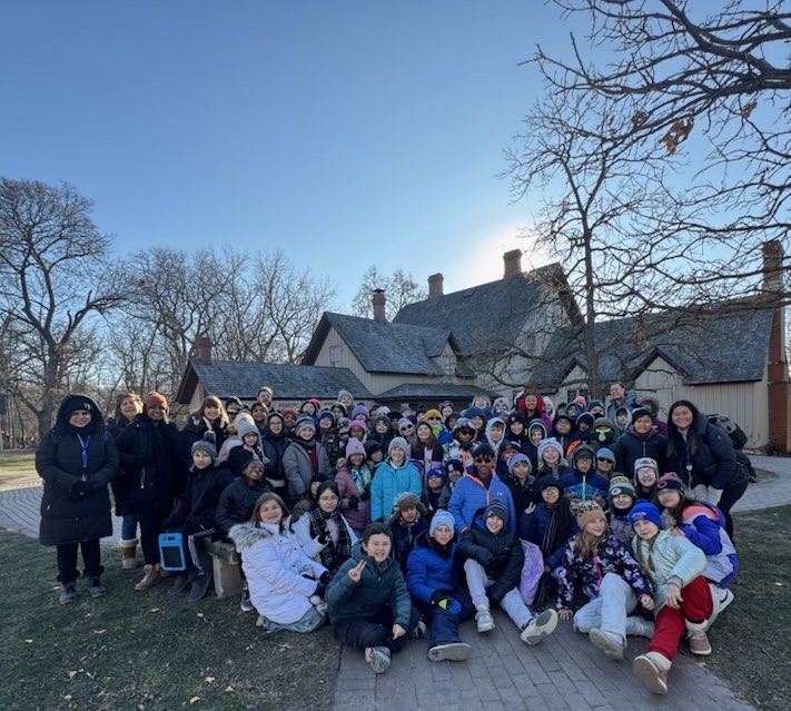 MsPetersen5th's tweet photo. 5th Grade had a great time at The Grove on our field trip today to expand our learning of the Wild West in the 1800s! Students enjoyed making candles, building their own log cabins, making rope, looking at artifacts, and learning in a schoolhouse! 🕯🪵 @ElemNorthD73 #commitmENt https://t.co/n1J2mIVgaU