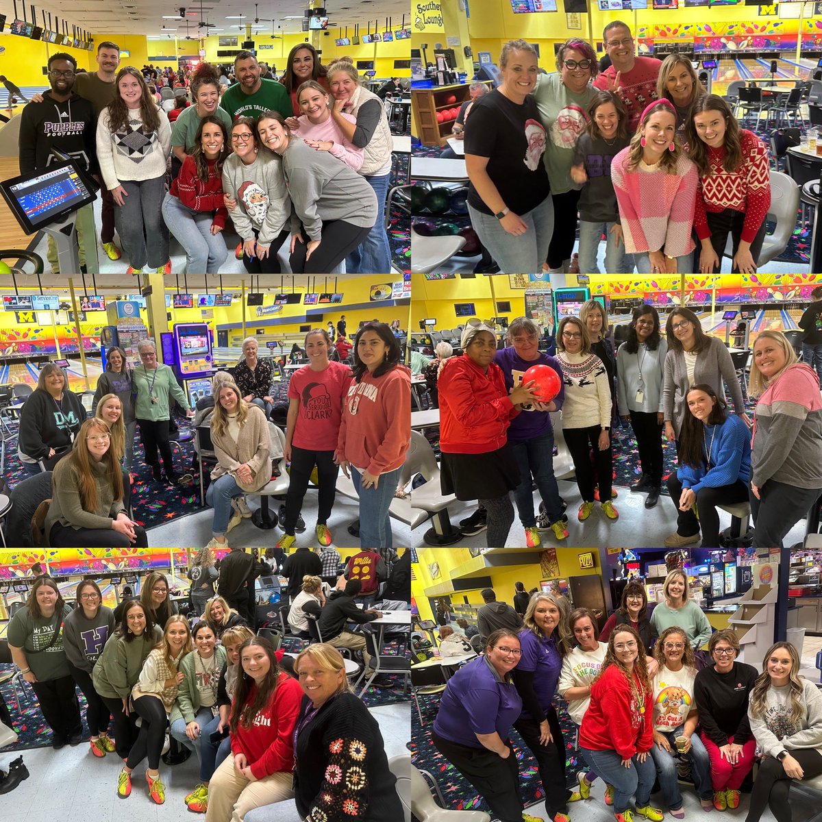 dishmanmcginnis's tweet photo. An afternoon Faculty meeting turned into a surprise bowling and dinner trip on the bus for the Dishman staff!! 🎳 🍚 🎄 🚌 fun evening spent with the Dishman family!! https://t.co/H3ySzxNxHY