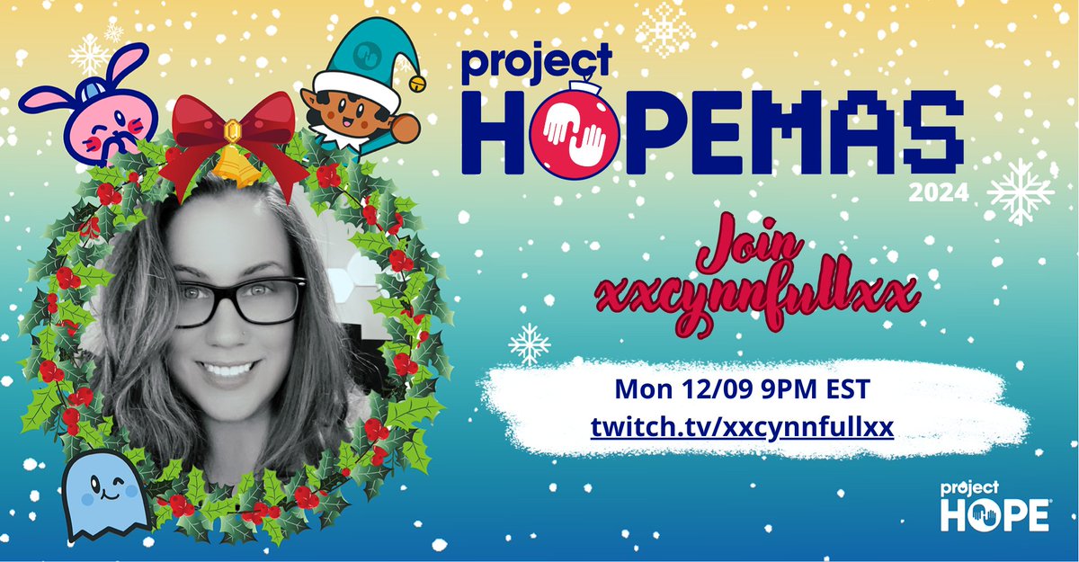 xxcynnfullxx's tweet photo. 😈🎮 Year 2 of #Hopemas with @projecthopeorg and @GVTribe_! Come hang, laugh, and make a difference—but under no circumstances can we hit the $500 milestone. I’m serious… don’t you dare. 😏💙 #CharityStream #GamingForGood https://t.co/Ycf5QKfqw5 https://t.co/ujHYps6Ct8
