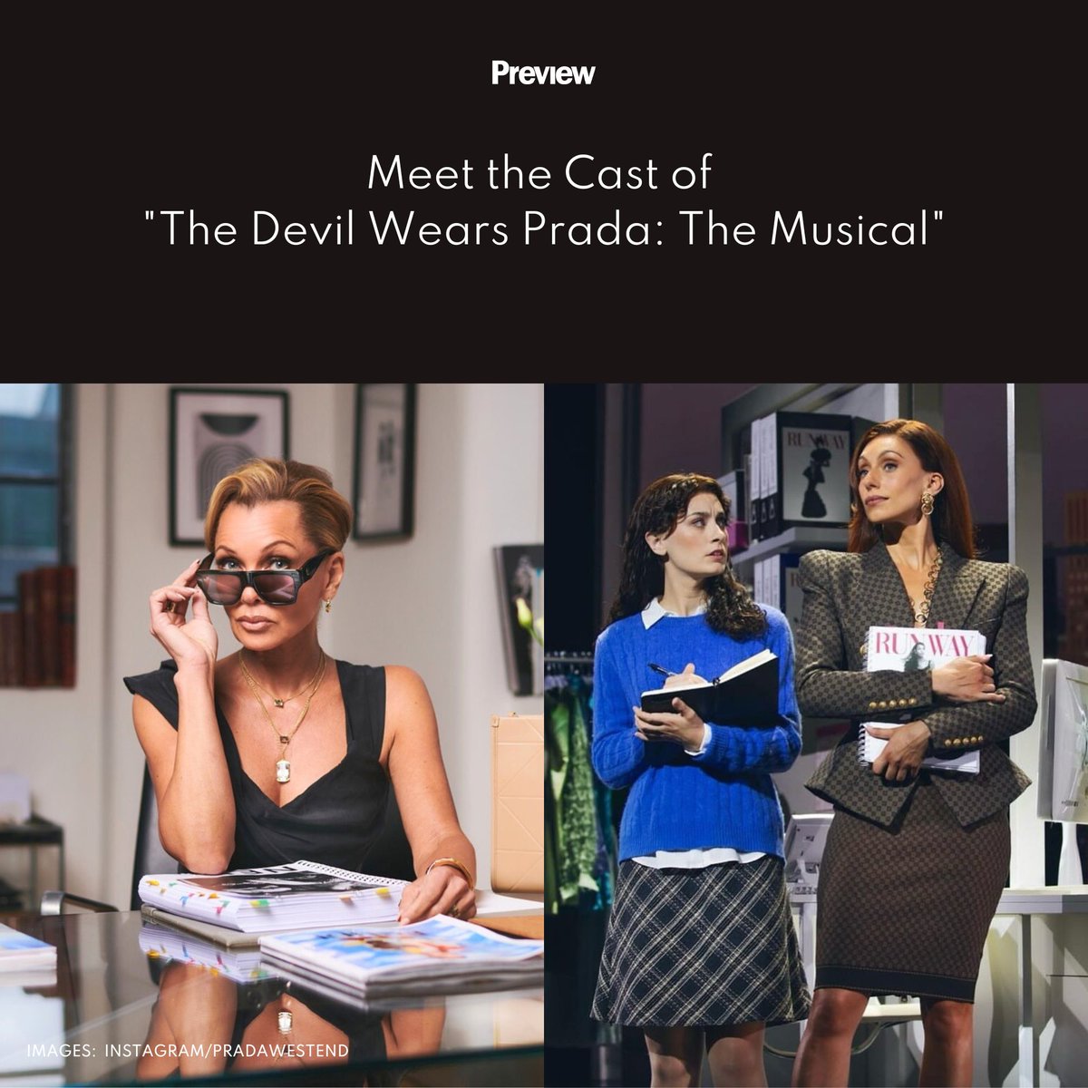 previewph's tweet image. The #DevilWearsPrada musical has officially debuted, making its world premiere on December 1 at London’s West End. Meet the cast here: bit.ly/3VrLp30