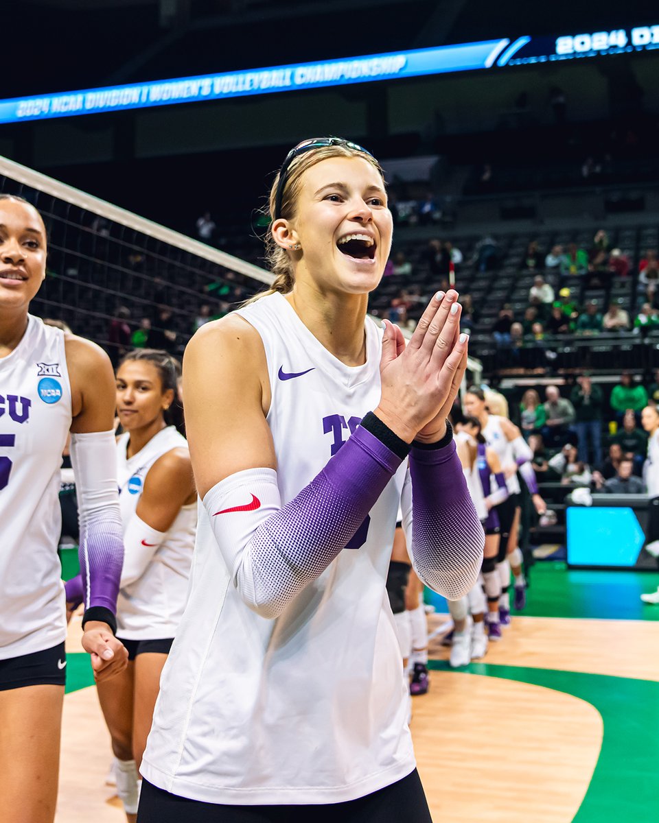 TCUvolleyball's tweet photo. that post sweep feeling 🧹

#gofrogs | #ncaawvb https://t.co/32rTLxC6rI