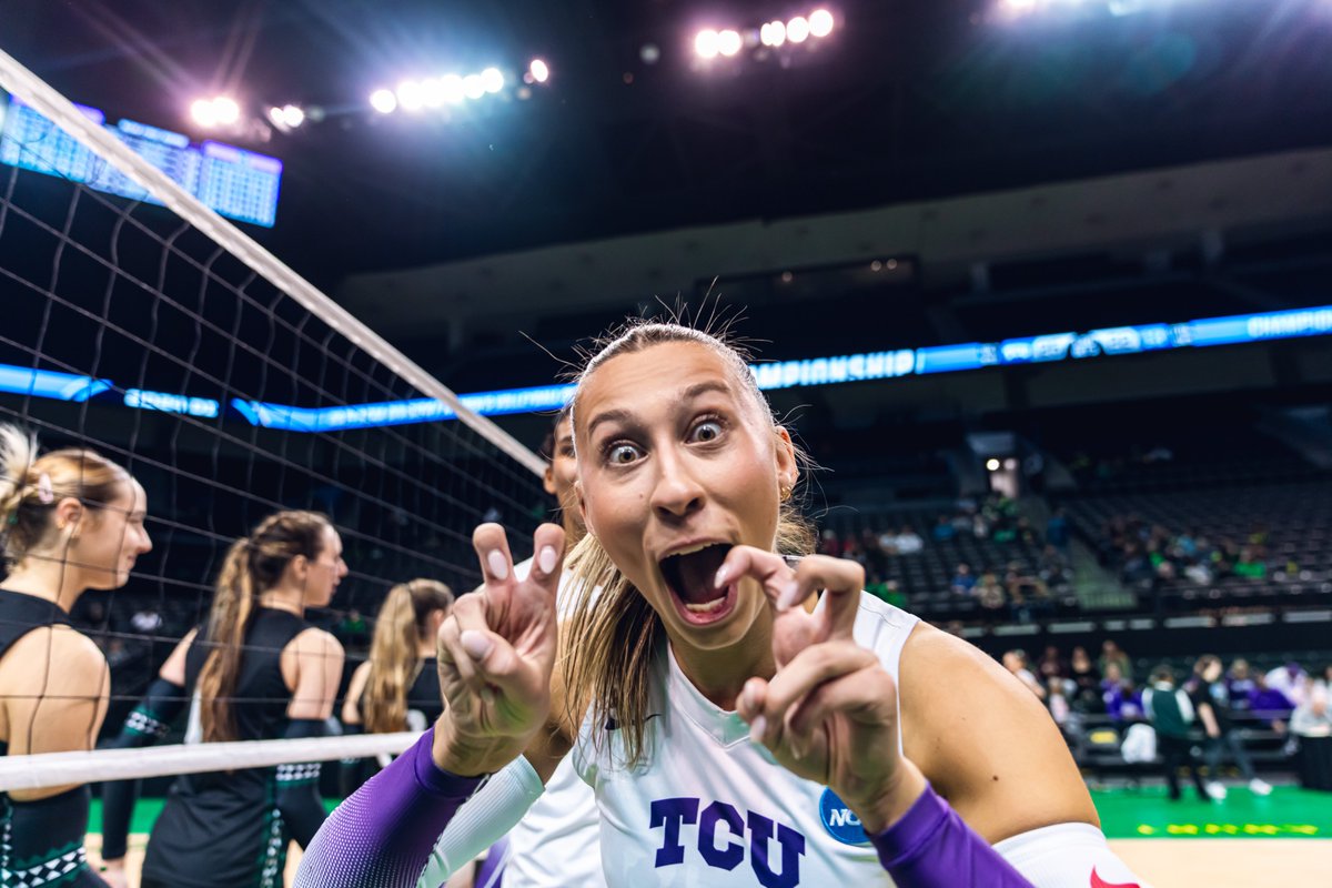 TCUvolleyball's tweet photo. that post sweep feeling 🧹

#gofrogs | #ncaawvb https://t.co/32rTLxC6rI