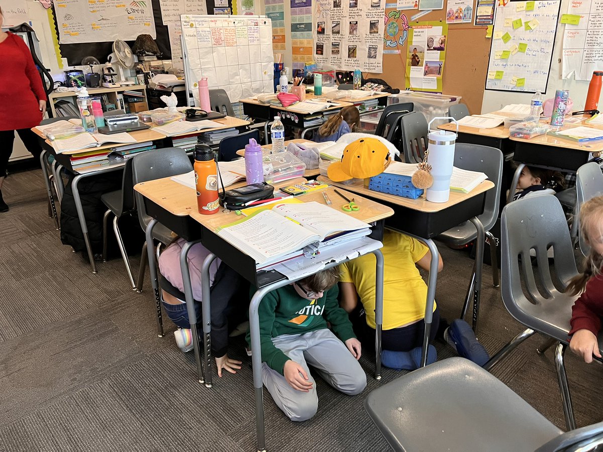 clstward1's tweet image. So proud of my @EPIC_academics #4grade class! My phone went off w/ an earthquake alert during class. I showed them the alert and they immediately took cover under their desks! No panic, no screams &amp;amp; no directions from me! They’re AWESOME! #gcc_charters #gccLevelUp @gcc_jsample