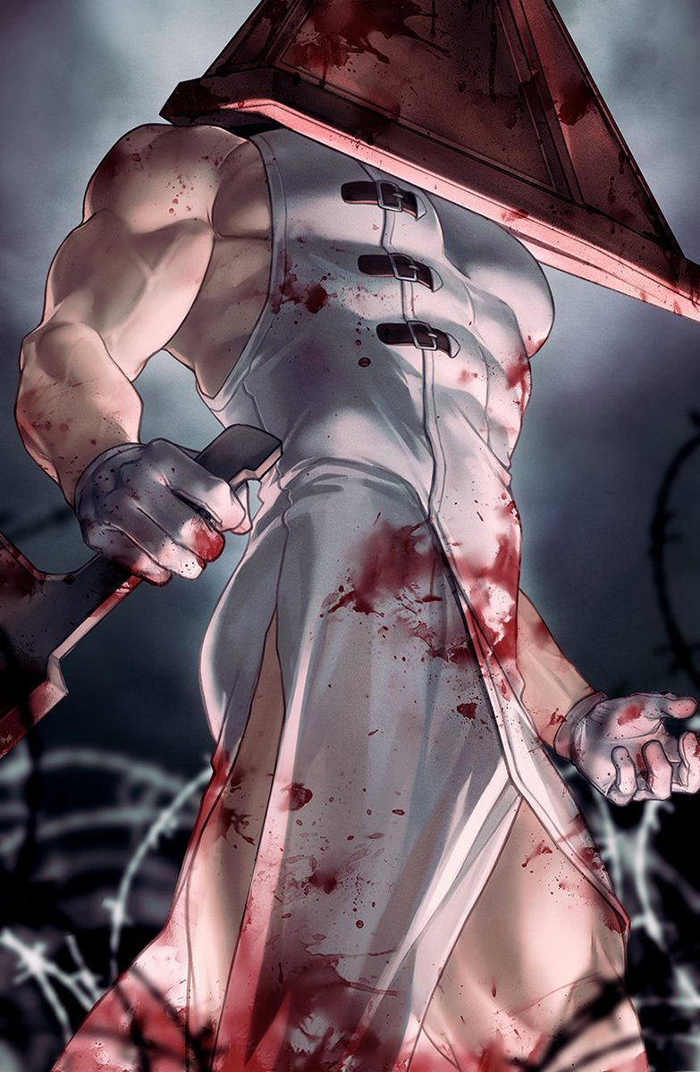 「oh nooo mister pyramid head don't hurt m」|sin @ sakuracon artist alley 2904のイラスト