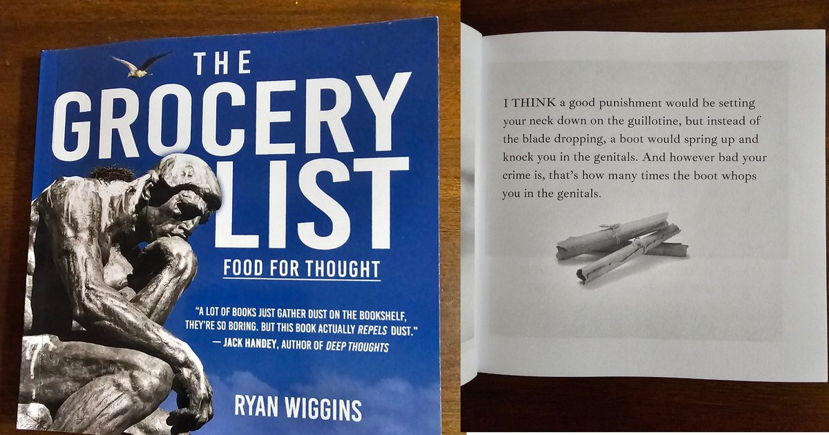 Ballz4u's tweet photo. Got home after work and found this masterpiece at my door. I love this new book by @RadioWiggins. But low key feel personally attacked on this page. 😂 #GetTheBook
The Grocery List: Food for Thought https://t.co/p9RPBrL6p8 https://t.co/A1K4KoLA2c