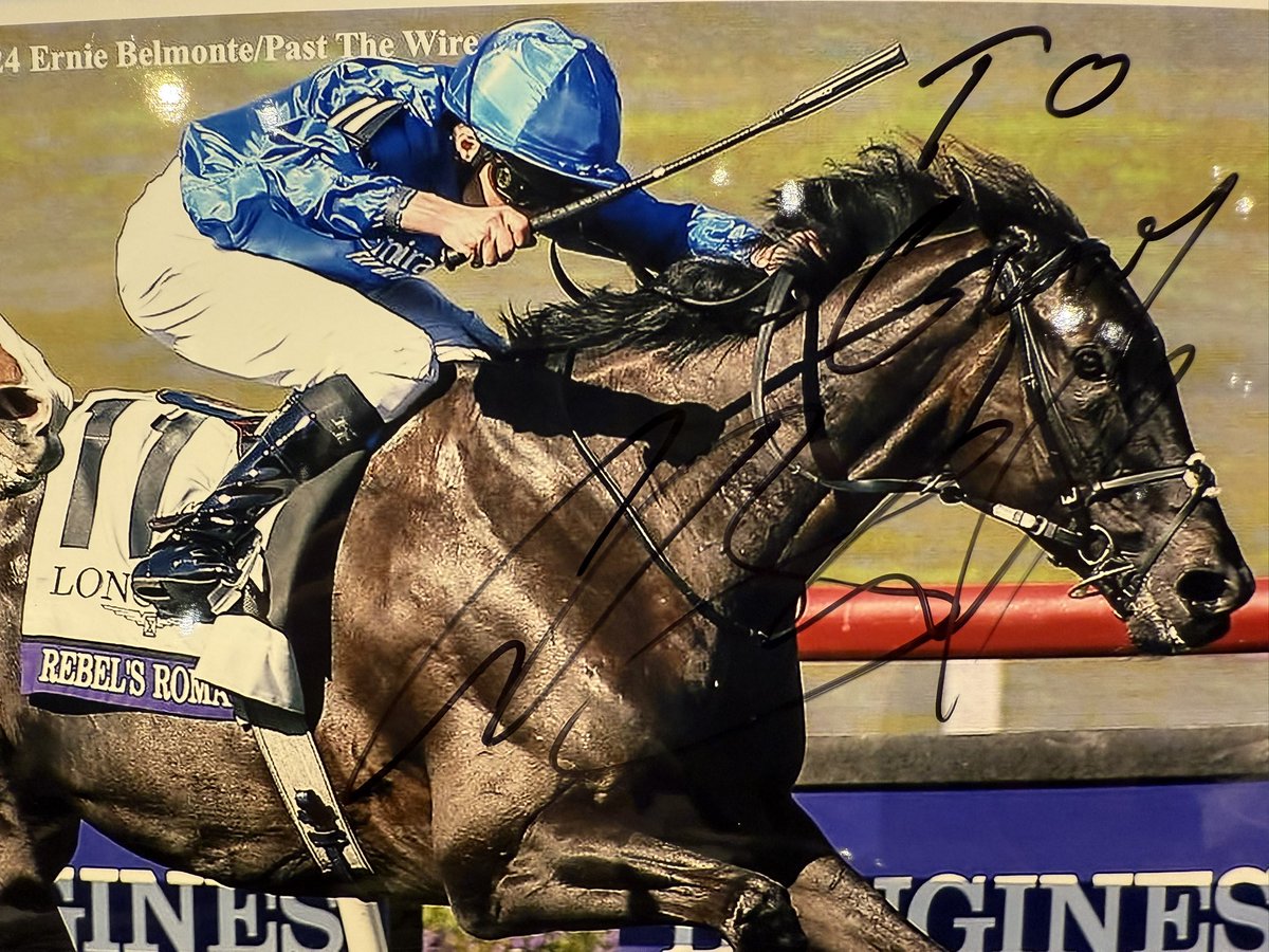 A lovely autograph signed by <a href="/godolphin/">Godolphin</a> retained rider <a href="/WilliamBuickX/">William Buick</a> 

Rebel’s Romance wins the G1 <a href="/BreedersCup/">Breeders' Cup</a> Turf for the second time for Charlie Appleby, #TeamGodolphin! 💙

<a href="/HKJC_Racing/">HKJC Racing</a> @longines International Jockey’ Championship night