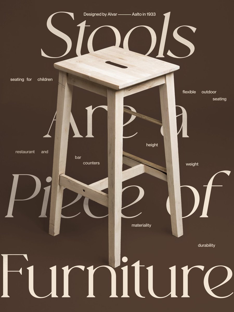 KabdeGraphics's tweet image. Stools are a piece of furniture | Designed by Alvar Aalto in 1933

Furniva coming soon

#poster #furniture #GraphicDesign