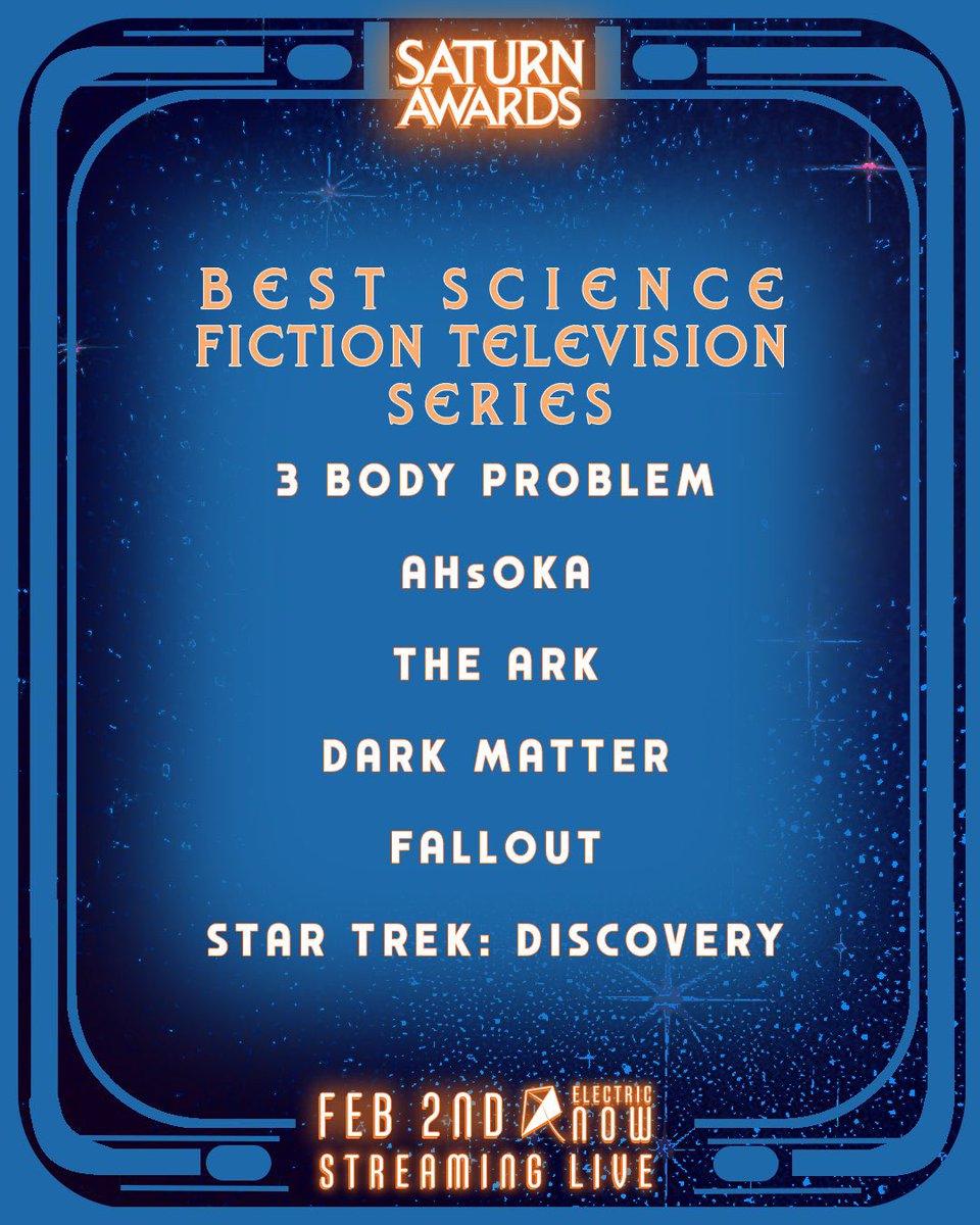 ElectricEnt1's tweet photo. Congratulations to the cast and crew of #TheArk on their #SaturnAwards nomination for Best Science Fiction Television Series! An incredible honor for an amazing team! https://t.co/muNEzSV8Hb