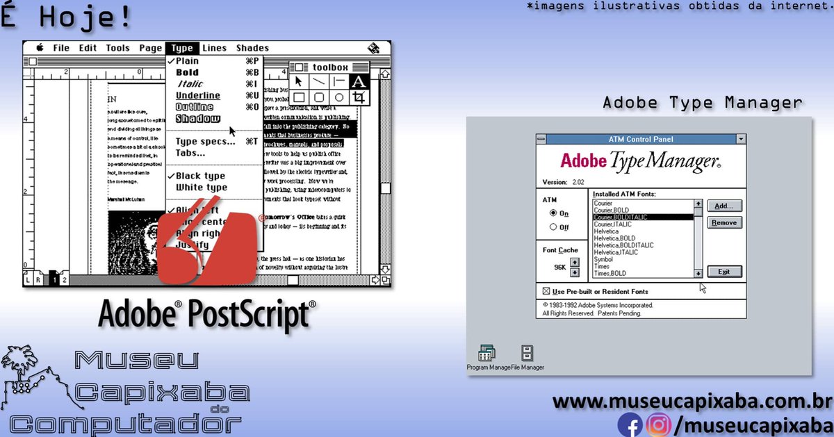 museucapixaba's tweet photo. É hoje! A fundação da Abobe Systems de 1982.

+em https://t.co/Ilfg13blMD

#MuseuCapixaba #mcc #éhoje #museu #Adobe #AdobeSystems #PostScript #JohnWarnock #CharlesGeschke #PDF #AdobeAcrobat #AdobePhotoshop #AdobeTypeLibrary #AdobeTypeManager #TrueType https://t.co/7kHOdGcvwc