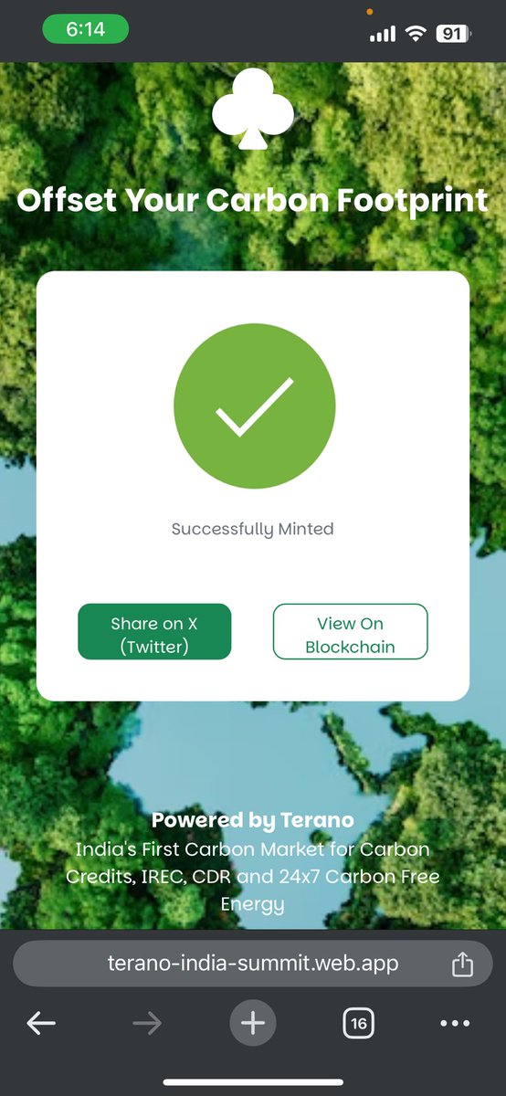 mdmudassir0143's tweet photo. At IGI Airport, heading to #AlgorandIndiaSummit.
Proud to have offset 208 kgCO₂e for my roundtrip using @AlgoFoundation ecosystem project, @teranoio 
Let’s drive sustainability with #GreenBlockchain solutions #Sustainability #CarbonNeutral https://t.co/mEesbJANC9