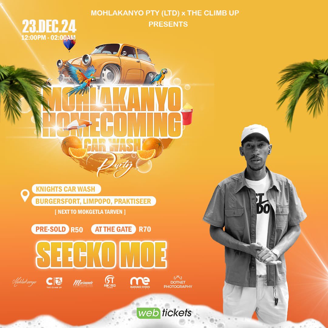 SeeCkoMoe's tweet photo. Come to my Kasi📍❤️ 23 Dec @ Knights Car Wash. #mhc24 #mohlakanyo #theclimbup #limpopo #producer #musicians https://t.co/hr7wSwTiHr
