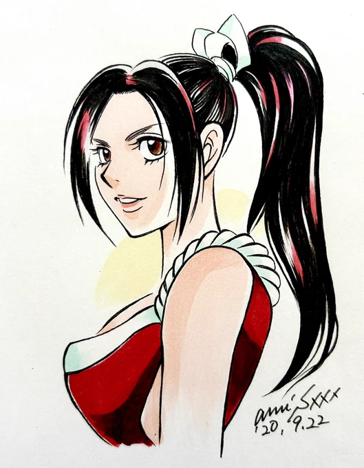 #スト6 不知火舞が参戦。ワタシ格ゲーの女性キャラじゃ、餓狼伝説の不知火舞、豪血寺一族のアンジェラ、ヴァンパイアのモリガンとか使っていたなぁ。 柴田亜美 