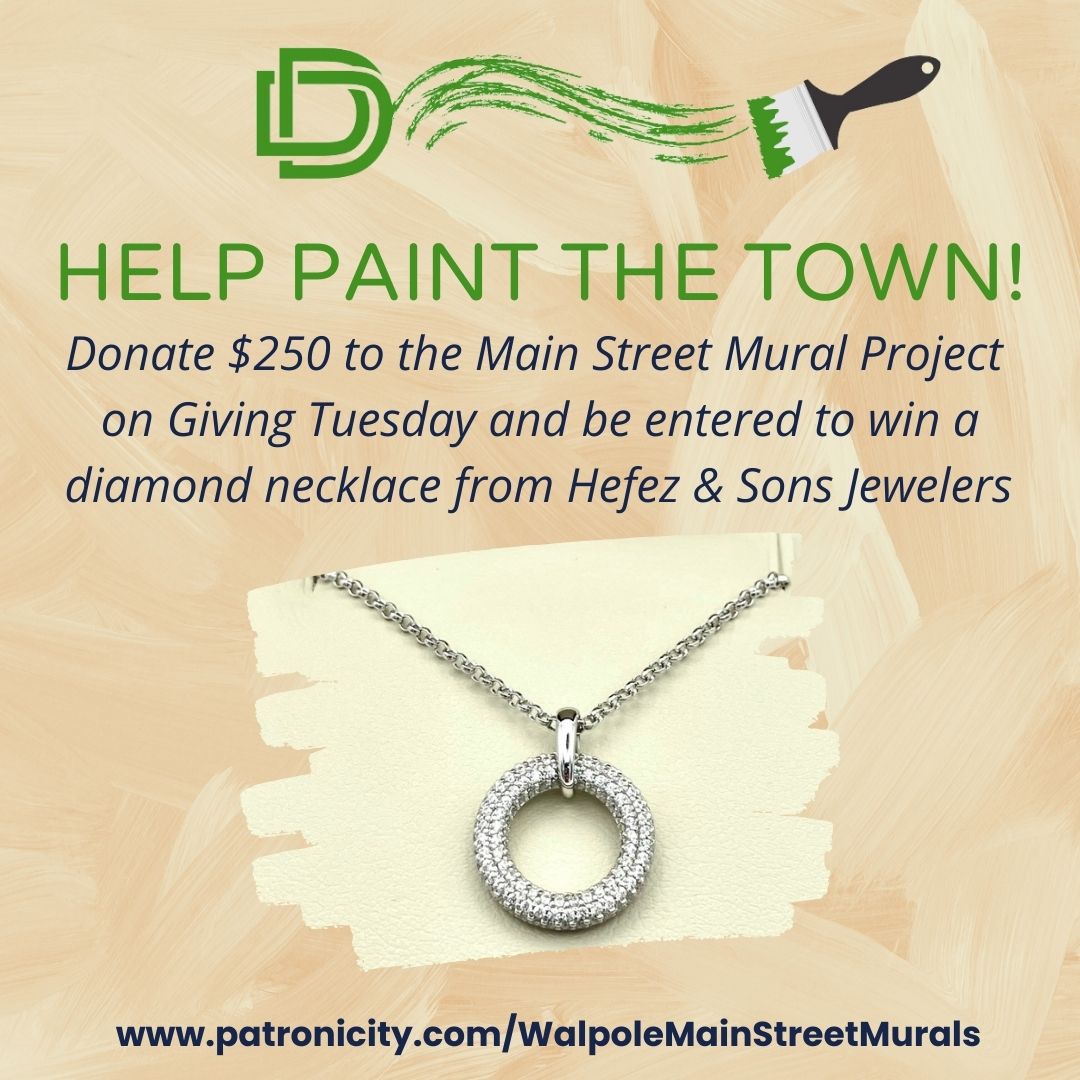 ⌛Just Over 24 Hours Left to Support Main Street Murals! 🎨
Time is running out!
✨Here’s your chance to make an impact &amp; sparkle:
Donate $250 or more, and you’ll be entered to WIN a gorgeous diamond necklace! ✨
👉 Donate now: patronicity.com/WalpoleMainStr…
 #GivingTuesday #WinAndGive