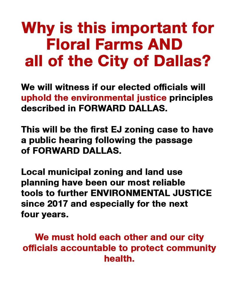 cleanerair's tweet image. Registration is now LIVE to speak in support of Floral Farms’ zoning case. Register in support regardless if you can make it! Each submission counts
🔗personalfinance.dallascityhall.com/speakers.aspx

📧 You can also email city council: downwindersatrisk.org/featured-citiz…