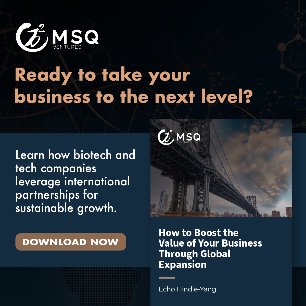 MsqVentures's tweet photo. As a CEO, business owner, or senior executive, you’re tasked with steering the ship—balancing innovation, market demands, and operational efficiency. 

That is MSQ is offering our FREE guide “How to Boost the Value of Your Business Through Global Expansion” to you! https://t.co/RBxmUZcGXC