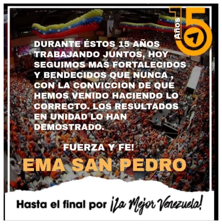 VPASanPedroccs's tweet photo. Feliz Aniversario a nuestro partido Voluntad Popular

#15AñosConVoluntad https://t.co/BqBSor7eFE