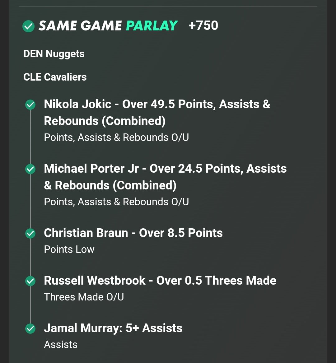 Parlay2tail's tweet image. Nuggets never disappoint on parlays