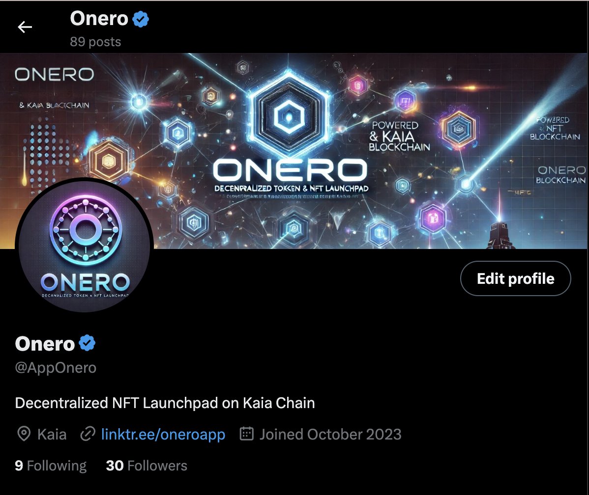 We have blue checkmark on our X's account🥳🥂

More news are coming😄

#Onero #ONO