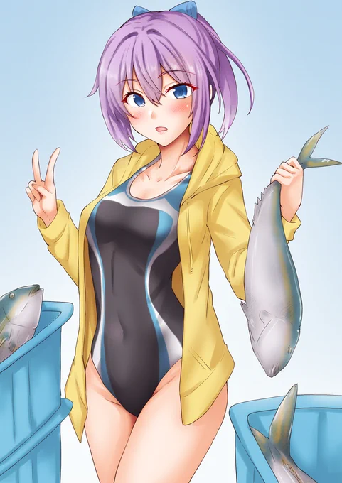 不知火です。ブリが豊漁です。#艦これ 