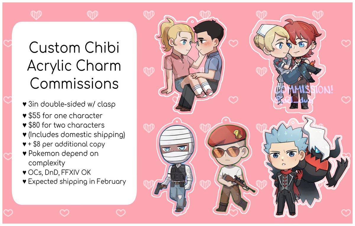jael_dub's tweet photo. Hiya hiyaaa I'm opening up just 1-2 slots for chibi charm comms for my final batch of the year! Feel free to shoot a DM if you're interested! https://t.co/ZcNQsfplGR