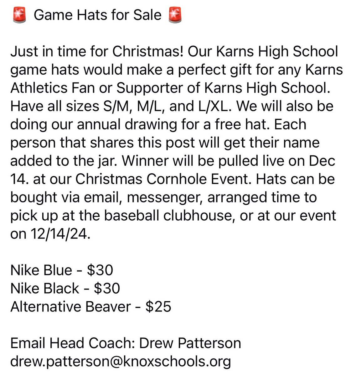 Karns High School Baseball tweet media