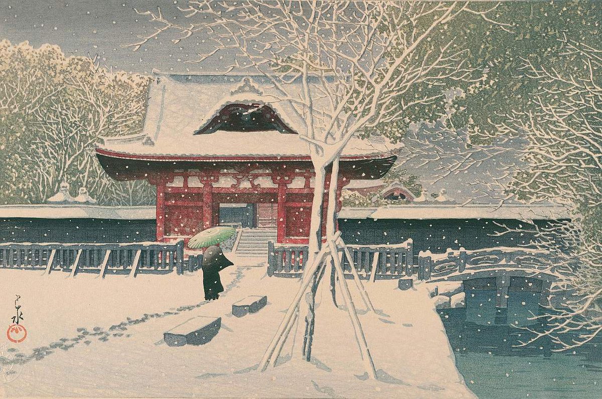 NDLイメージバンクに掲載されている雪景色を描いた風景画の中から