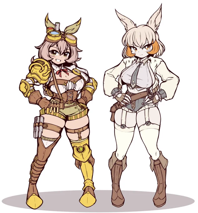 "Faux Bunny" and "Mad Hare" side by sideYes, she's taller than bagel 