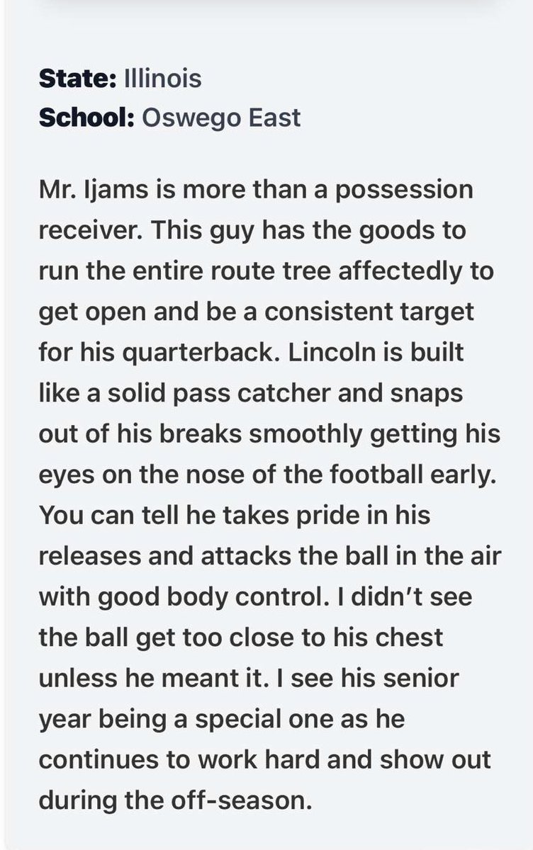 Lincoln4Ijams's tweet photo. Had a great time at the @PrepRedzoneIL camp this past weekend and I was honored with the MVP for the day https://t.co/80EJ6I8H4Z