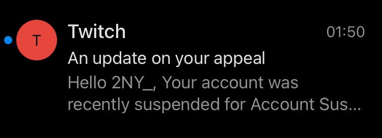 2NY____'s tweet photo. @TwitchSupport to who ever fucking reads this from twitch  I’m SICK AND FUCKING TIRED OF THIS BS HOW TF U BANNING ME FOR FUCKING OVER 1 YEAR UNBAN MY ASS I CBA WITH KICK I BELIEVE I HAVE BEEN FUCKING BANNED FOR A BS REASON I BEEN FUCKING MASS REPORTED ABOUT 50B TIMES. RESPOND DOG https://t.co/Hb4KtuHA9X