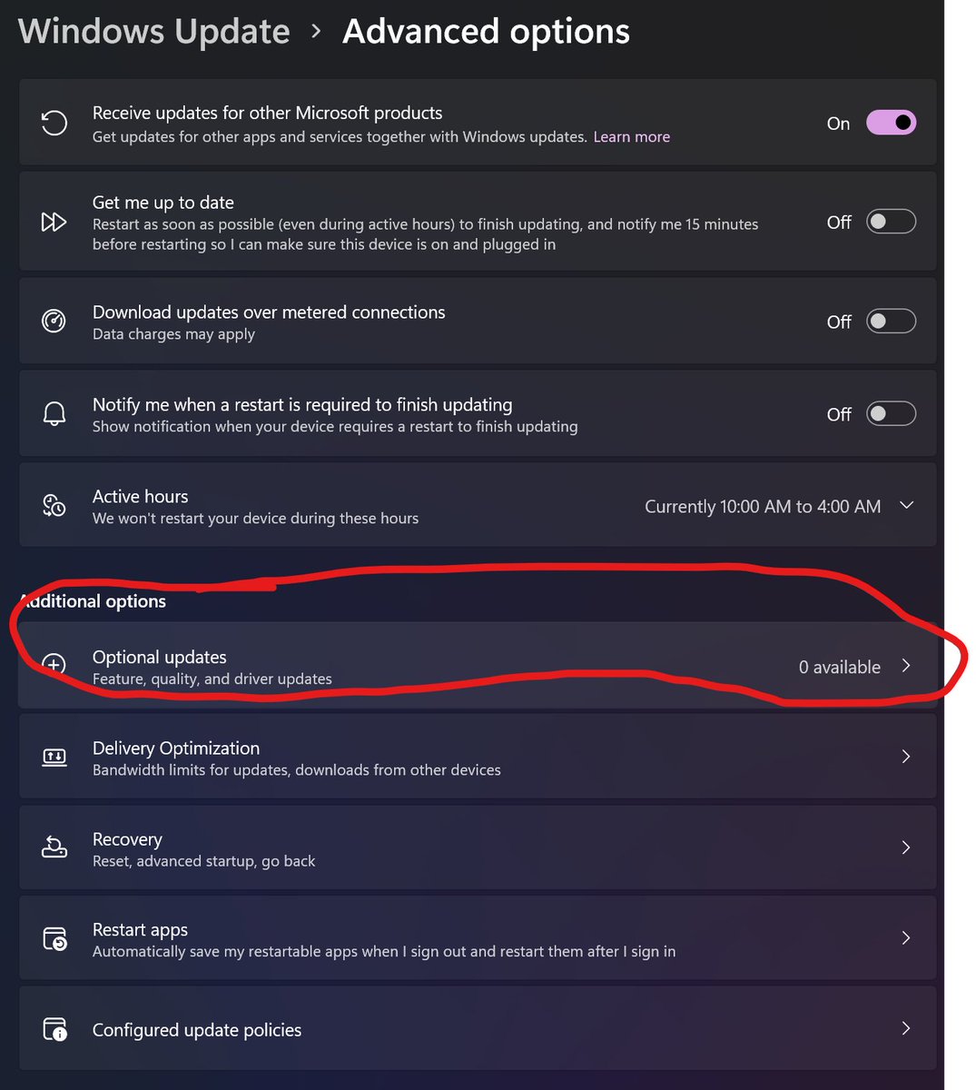 Barnacules's tweet photo. When you check for Windows Updates in Windows 10 & Windows 11 don't forget to check "Optional Updates" under "Advanced Settings". You'll often find new device drivers and updates for libraries & other dependencies. Please LIKE & REPOST if you enjoy these tips! #TechTip