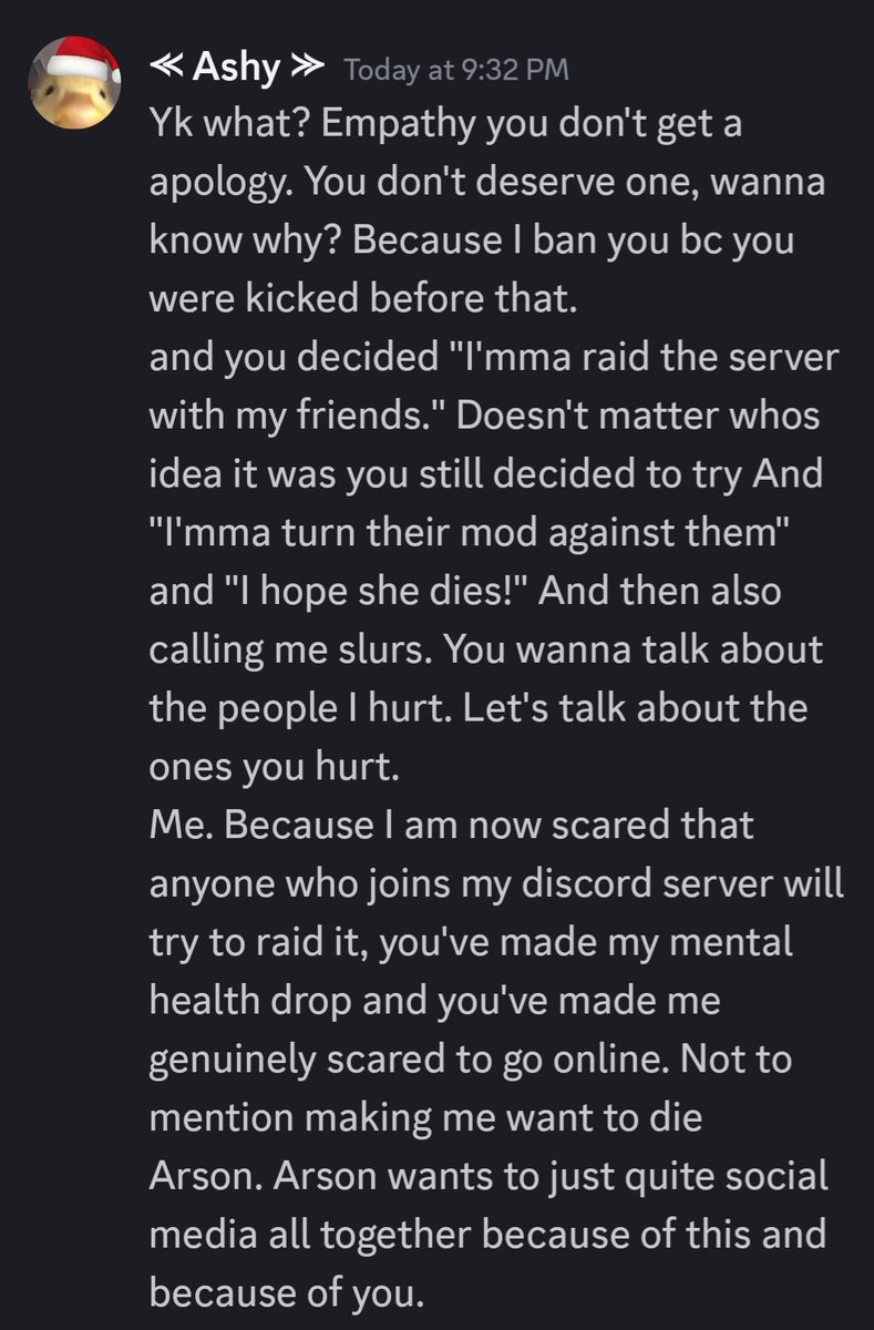 The_husband_'s tweet photo. my side of everything
And for the record empathy your friend that was ban (crazy4u person) can join back of they want (idk of they are still ban bc idk their user) and so can Flynn (ace) if they want as long as your not mentioned bc this is the last time I wanna hear about u. https://t.co/06Thu5w3Y7