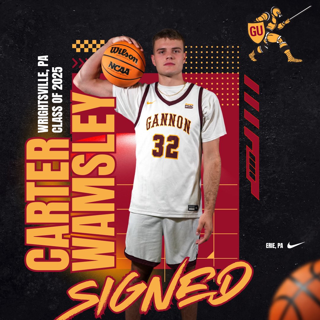 Gannon Men’s Basketball (@gannon_mbb) on Twitter photo Knight Nation, welcome our newest signee to the family. <a href="/wamsley_carter/">Carter Wamsley</a> is an East York, PA native who we’re excited to have join us next year! ⚔️⚔️
#GUPressure Knight Nation, welcome our newest signee to the family. <a href="/wamsley_carter/">Carter Wamsley</a> is an East York, PA native who we’re excited to have join us next year! ⚔️⚔️
#GUPressure