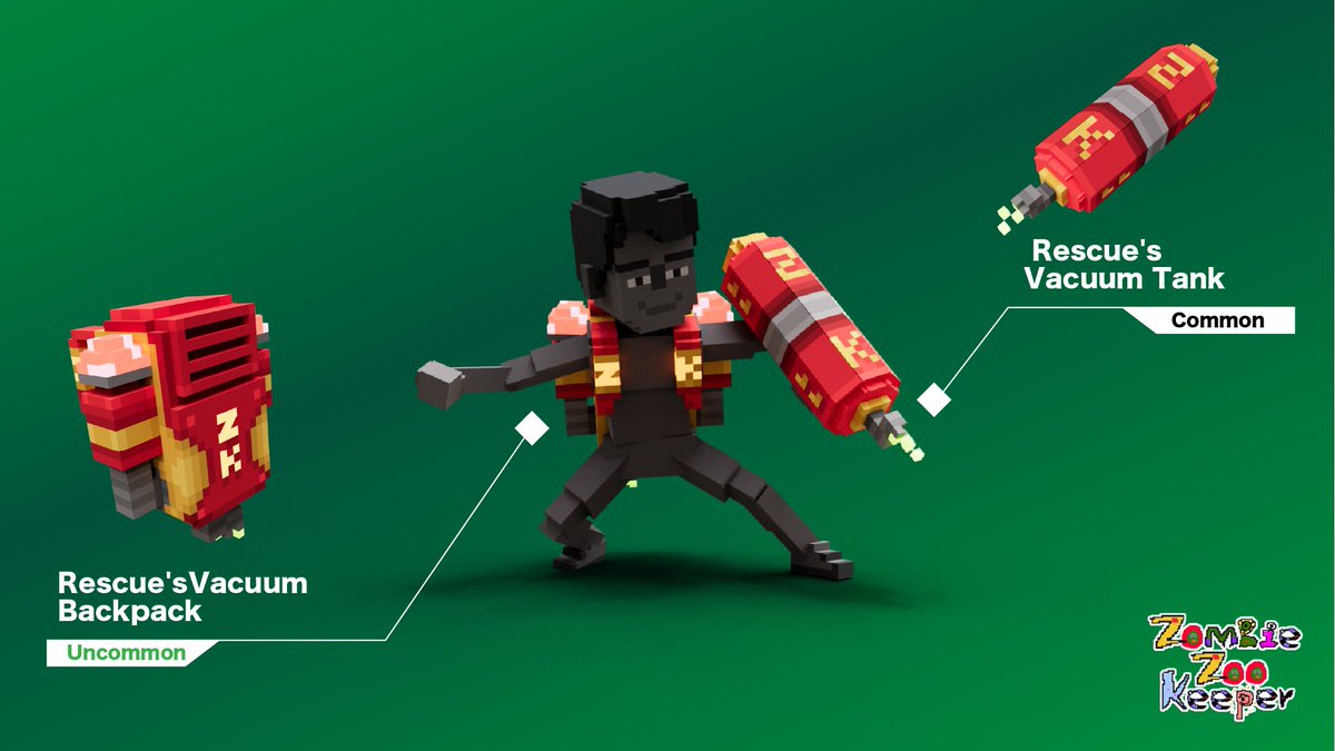 ／
Zombie Zoo Rescueコレクションのアセット紹介2
＼
ウィルスを無毒化するためのタンクとバックパック🎒
ゲットして、ゾンビを救いに行こう💪
今すぐコレクションをチェック👇 
sandbox.game/en/collection/…

<a href="/ZombieZooArt/">Zombie Zoo.eth(🧟‍♂️,🧟)</a> #TheSandbox