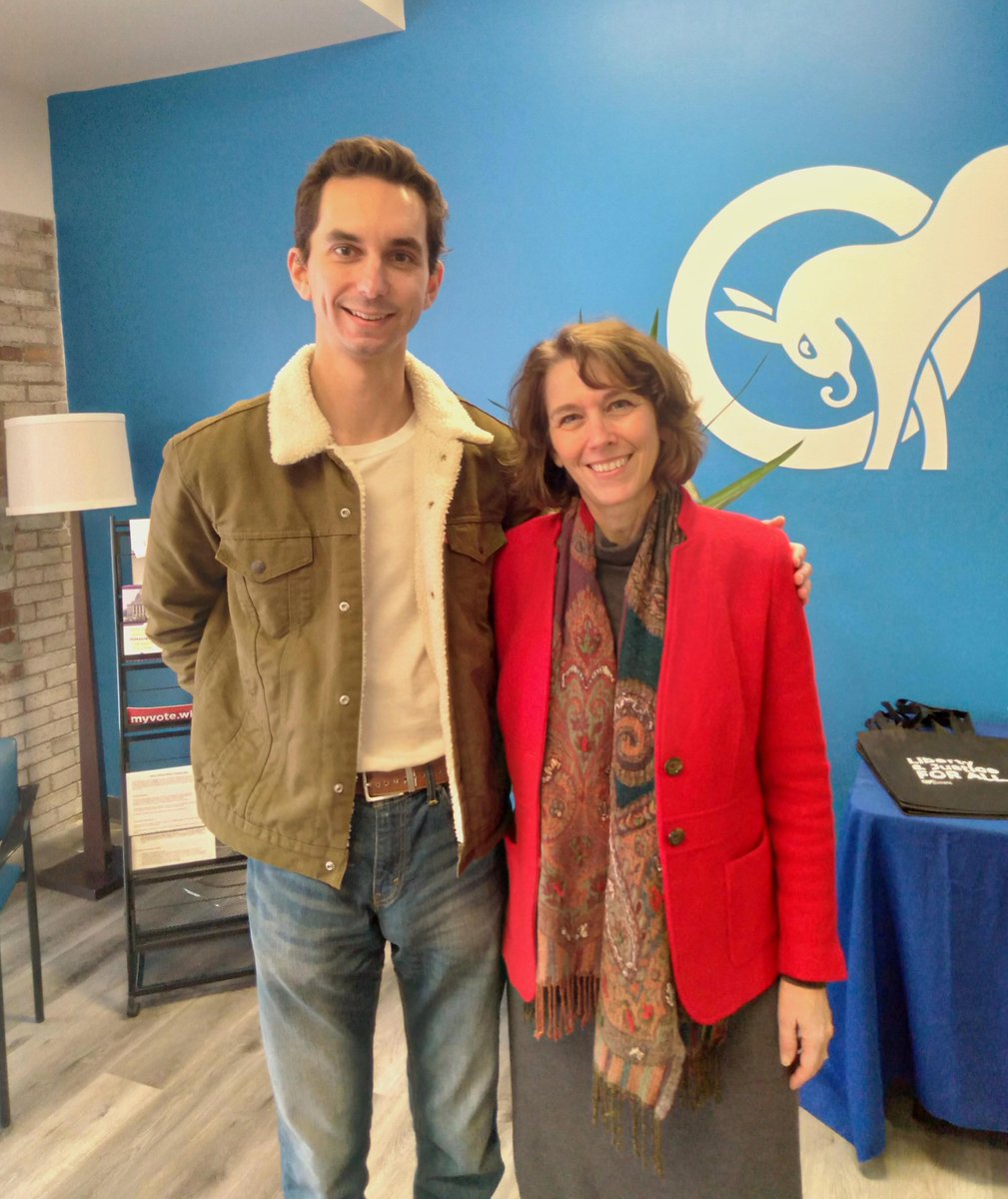 RyanSpaude's tweet photo. I had the joy today of finally meeting Judge Susan Crawford! She's running to fill an open seat on the WI Supreme Court. The stakes really couldn't be higher. We need a justice who will protect the rights & freedoms of every Wisconsinite. #Forward #ForWisconsin #ForAllofUs https://t.co/ES8hNuf0NB