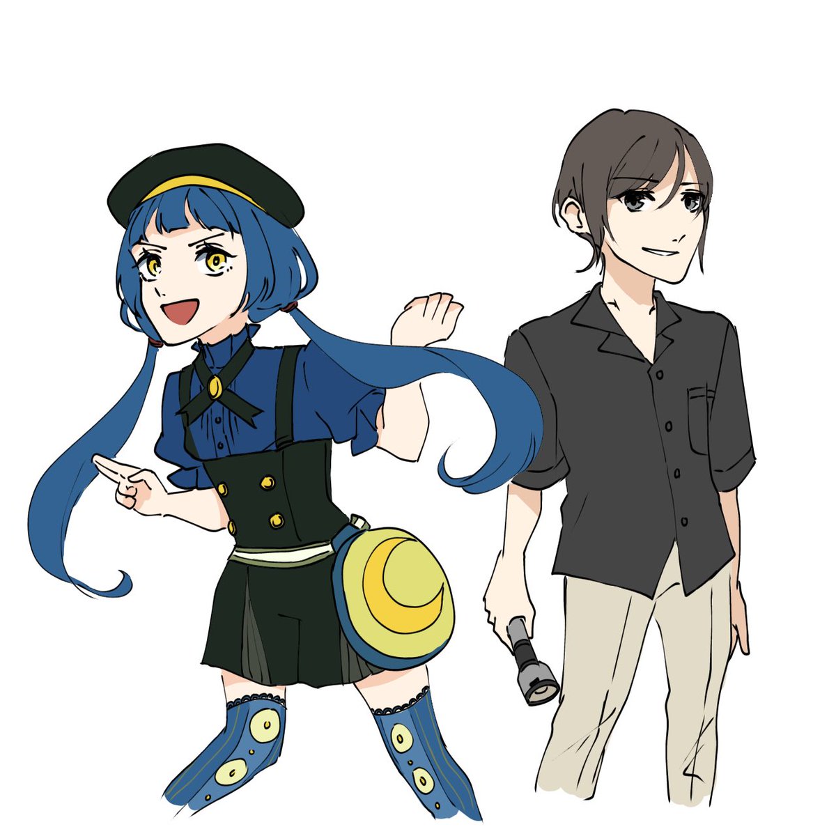 53bins's tweet photo. 創作ガールズ落書き、星月と中田。 https://t.co/0ozAbwcliz
