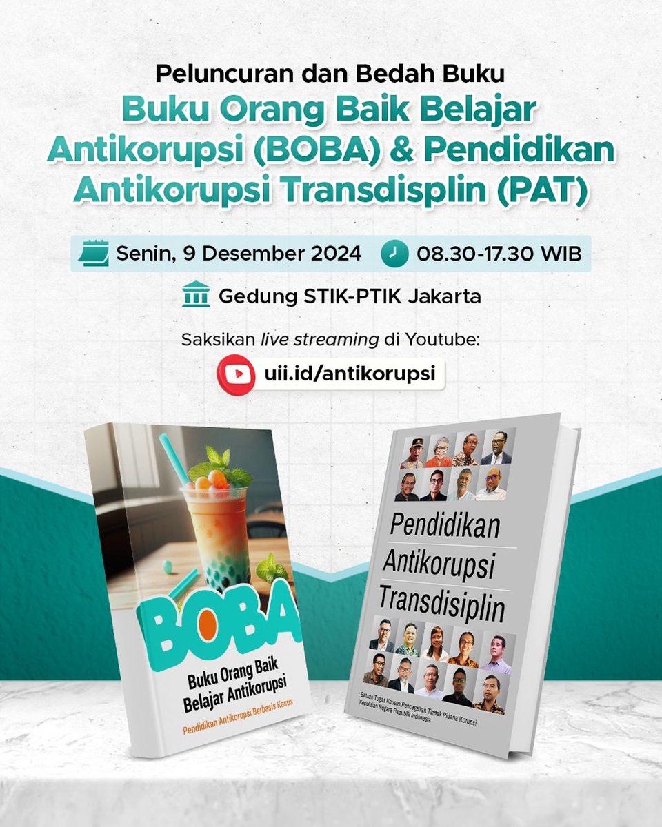 okkymadasari's tweet photo. OM Institute bangga terlibat proses penerbitan dua buku pendidikan antikorupsi ini yg akan diluncurkan pada hari Senin, 9 Desember, bertepatan dengan peringatan Hari Antikorupsi Sedunia.
Teman-teman yang ada di Jakarta silakan hadir. Terbuka untuk umum.
#publishingservice https://t.co/FeZxI8QUtK