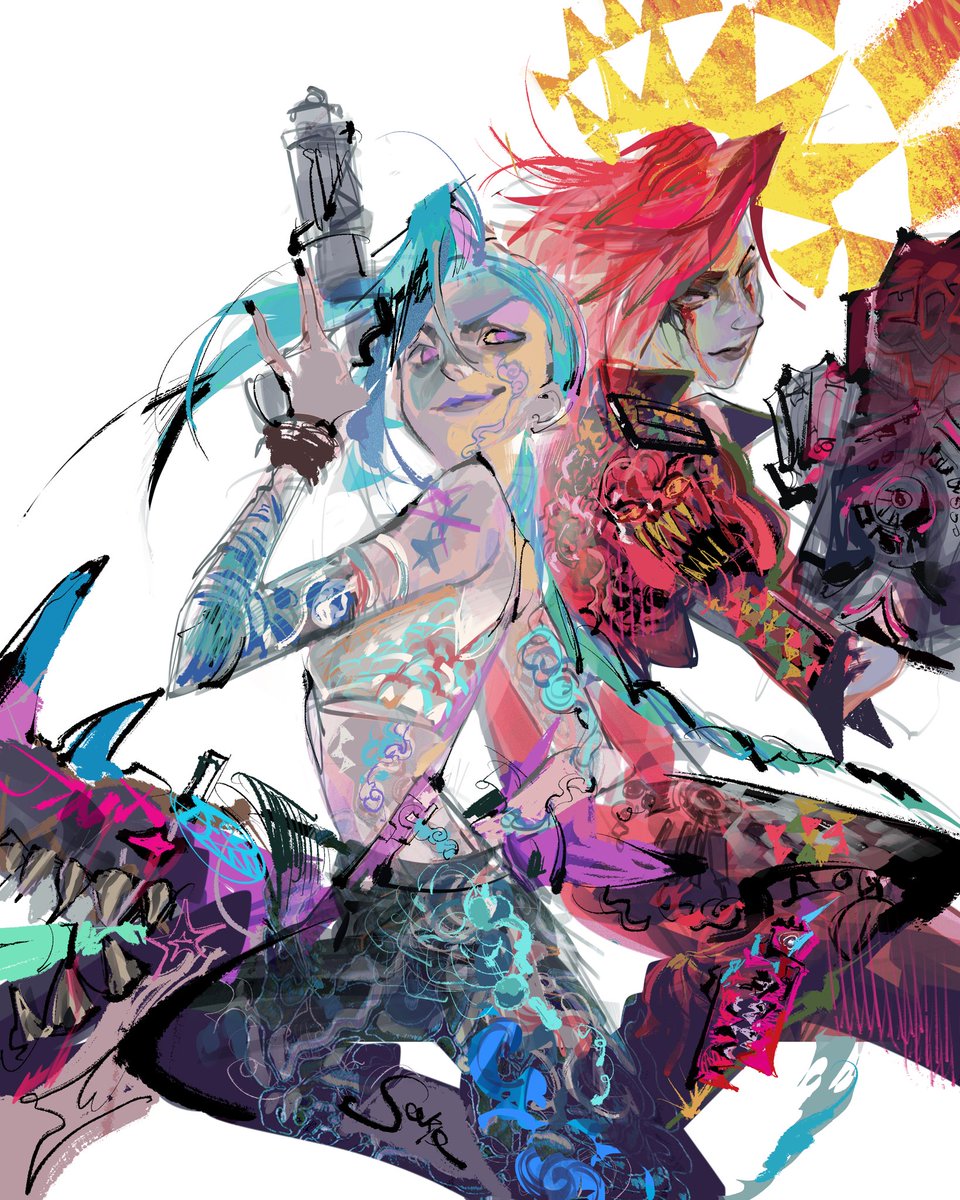 quick doodle #Arcane #Jinx #Vi