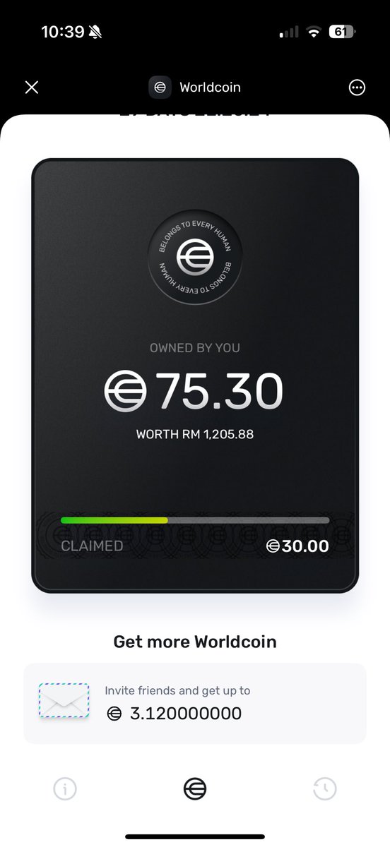 EasonChiang's tweet photo. Currently, the total obtained coins are worth around RM1200. Using the invite code gets you 20 $WLD tokens, while referrals get 3.12 tokens. https://t.co/rgeMNvFUYQ