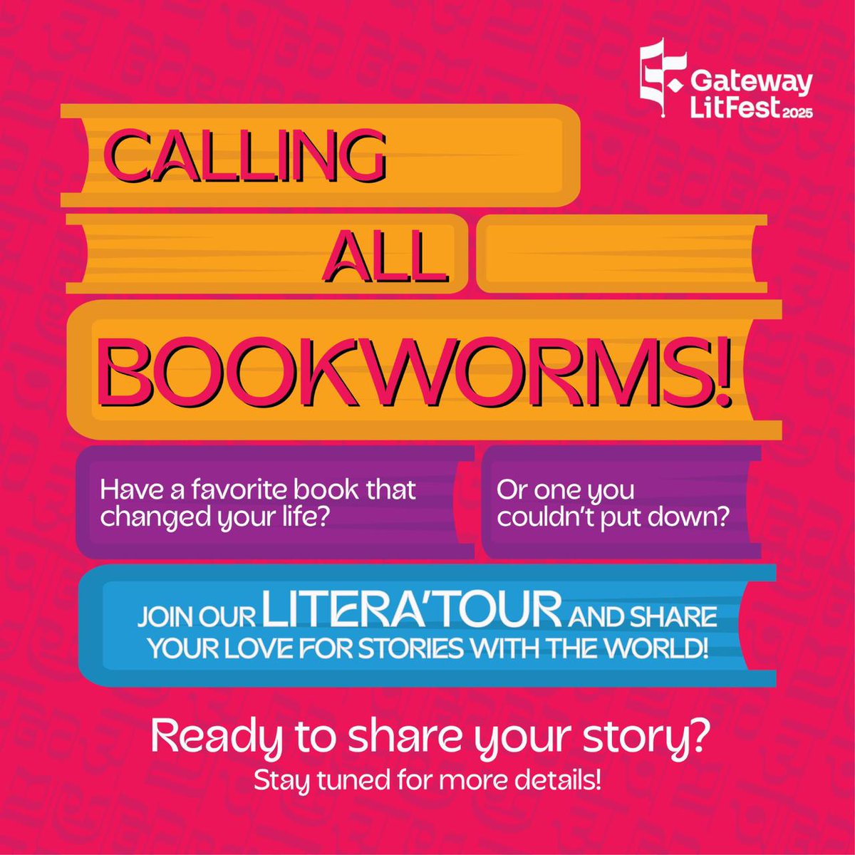 gatewaylitfest's tweet photo. Books, reviews and a nation of readers - #LiteraTour is here to bring them all together. Stay tuned to learn how you can participate in this storytelling adventure with the Gateway Literature Festival!
#GatewayLitFest #GLF2025
 #Literaryfest #LegendsOfLiterature #ismatchughtai https://t.co/G3JOdGWcuR