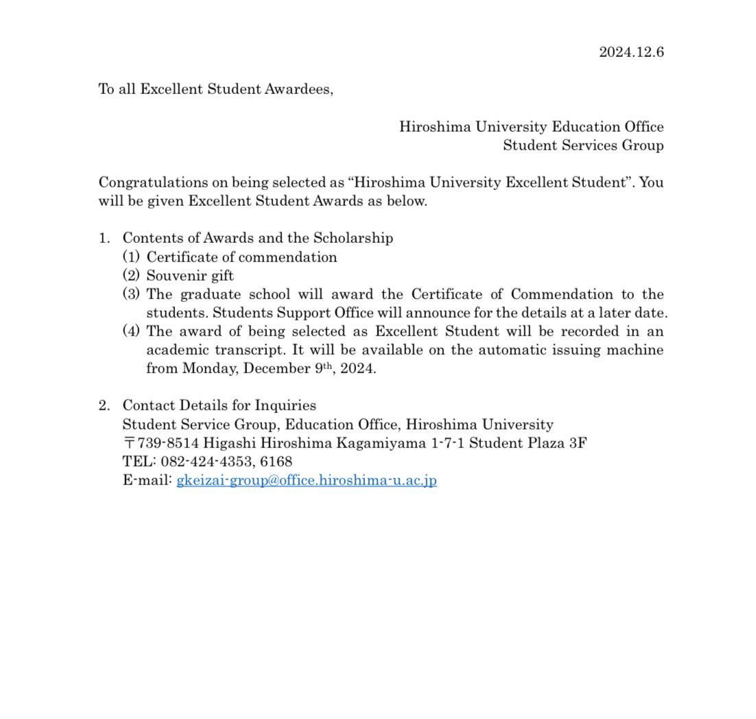 StoneWu92's tweet photo. I am so happy for achieve that excellent student award of Hiroshima University. Thanks to my Phd. Supervisor Prof.Feng. https://t.co/t3YuT3ngfd