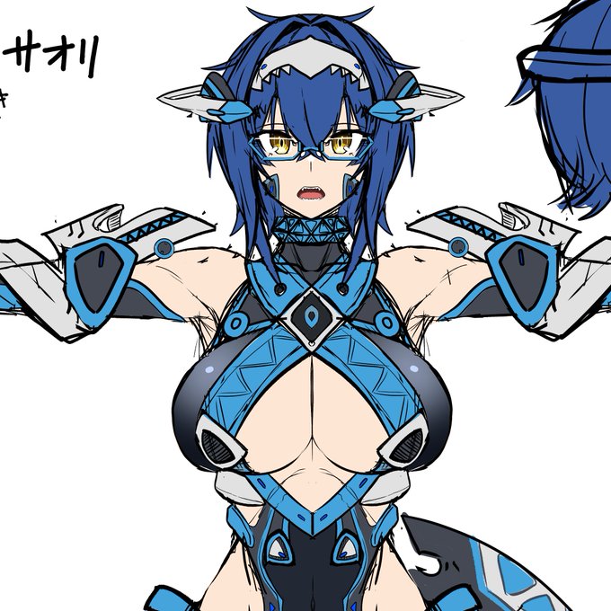 胸とへそ周りの装甲のデザインめっちゃ悩んでる 