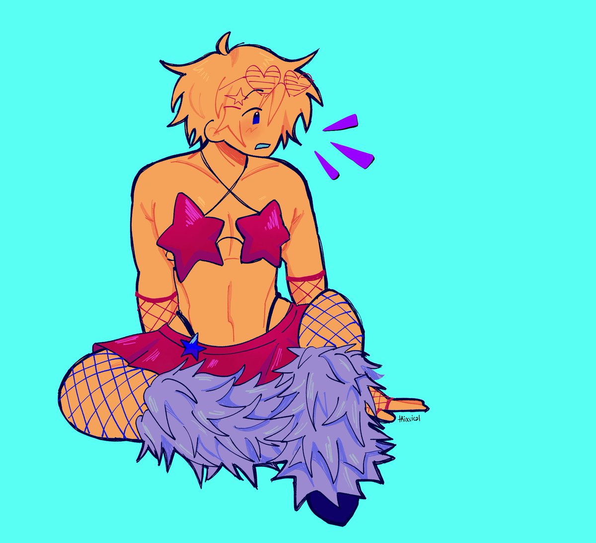 trixxical's tweet photo. #BlockTales drew player in a rave outfit instead of studying https://t.co/GdHA0Yu22q