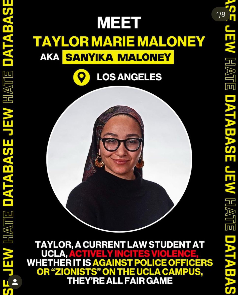 Cannot believe this needs to be said. Taylor Marie Maloney is a hateful, antisemite who needs to be expelled from *UCLA Law School*  YESTERDAY! 
Read the letter. It's amazing she is still there. #clownworld

tinyurl.com/UCLAFollowTheL…