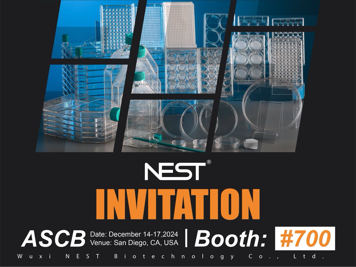 NESTBiotechnol1's tweet image. 🌟 Exciting news from Nest! 🌟
We’ll be at #ASCB2024 in #SanDiego, CA, from December 14–17.
Come visit us at Booth 700 to see our innovative products for #CellBiology, #Bioprocessing, and beyond!

💬 Comment below if you&apos;re attending, and let’s meet!
#ScientificInnovation